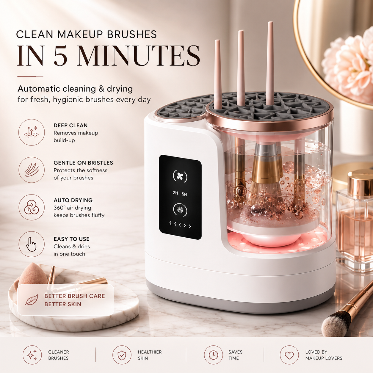 LuxeBrush™ Pro Beauty Brush Cleaning Station